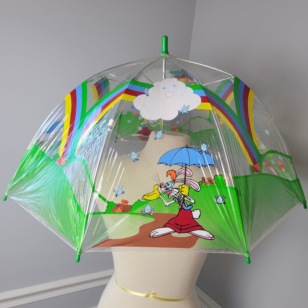 WHO FRAMED ROGER RABBIT Disney Clear Vinyl‎ Graphic Child's Collectible Umbrella